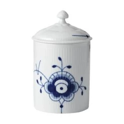 Royal Copenhagen Blå Mega Riflet Krukke M. Låg